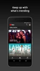YouTube Music Premium APK interface showing offline download and background play feature